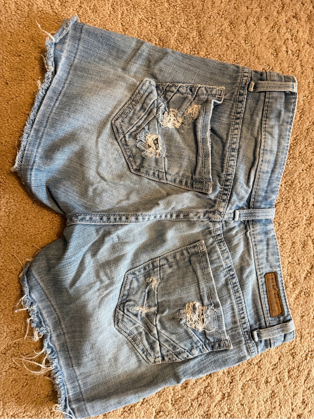 Distressed Light Blue Women's Denim Jean Shorts